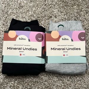 NWT Huha Mineral Undies Briefs Black and Heathered Gray 2XS